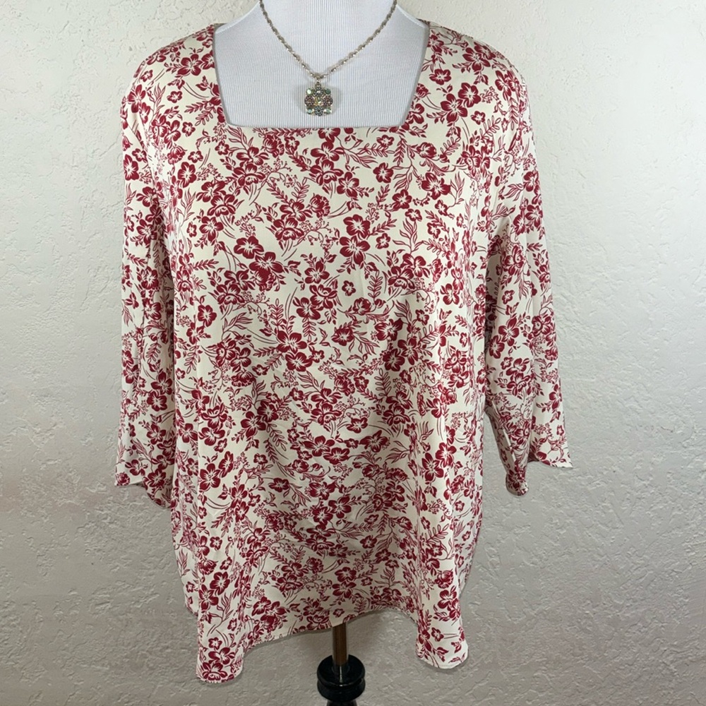 TAOHUADAO WOMENS CASUAL LOOSE TUNIC TOP FOR LEGGINGS CHIFFON BLOUSE 2X